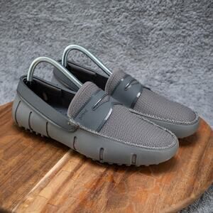 SWIMS Alloy/Gray Braided‎ Lace Lux Loafer Driver Shoes Size 7.5 EUC